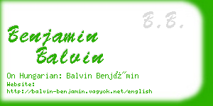 benjamin balvin business card